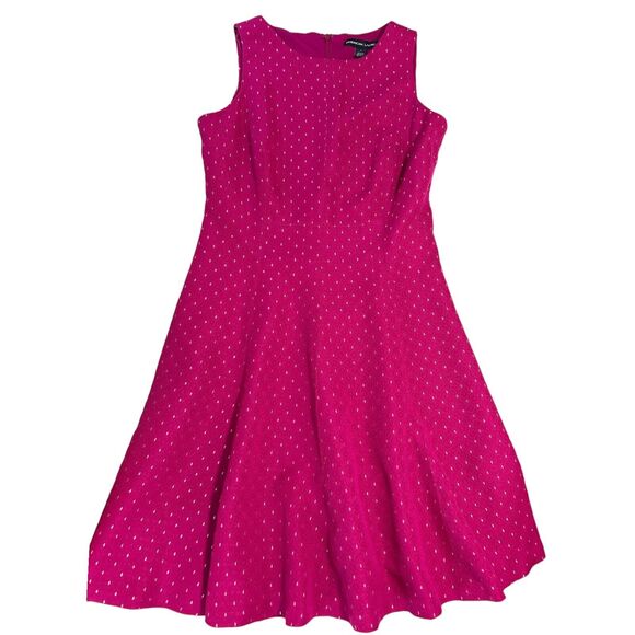 AMERICAN LIVING Women Fuchsia Silver Sleeveless Fit and Flare A-line Dress Sz 6 - Picture 3 of 15